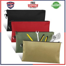 4 Pack 12 Inch Tool Pouch Zipper Storage Bag Multipurpose Organizer with Cara...
