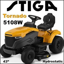 Stiga Tornado 5108W 43" Mulching Ride on Lawn Mower, Garden Tractor, Lawnmower