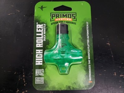 Primos High Roller Duck Whistle Green Plastic Duck Game Call Model No. 838