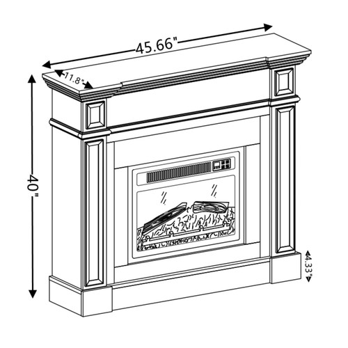 23 inch Electric Fireplace Insert w/ Remote Control & Timer 1400W Wood Mantel - Picture 36 of 48