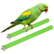 Bird Cage Perch, Parrot Grinding Claw Sticks, 10/12 Inch, Wooden, Green, 2Pcs 