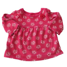 Jumping Beans Christmas Shirt Infant Girls 6M Red Long Sleeve Snowflake Glitter