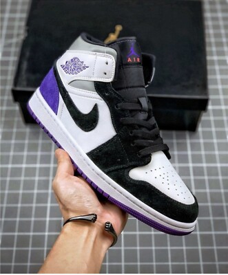 Nike Air Jordan 1 Mid SE Union Varsity Court Purple Men's Size 10.5 : 852542 105
