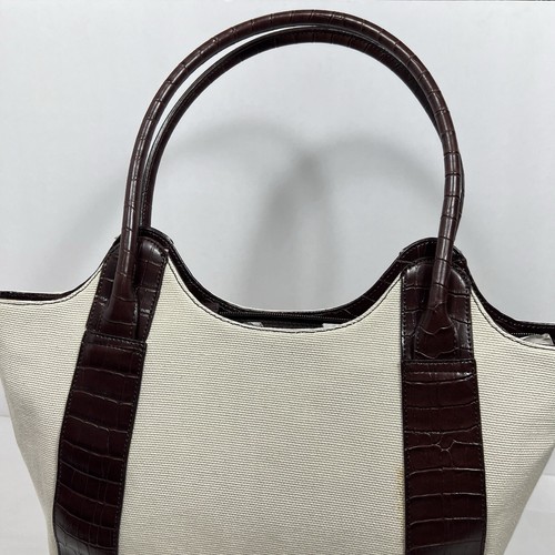 Coldwater Creek Tasche beige/braun Nantucket Canvas - Bild 7 von 12