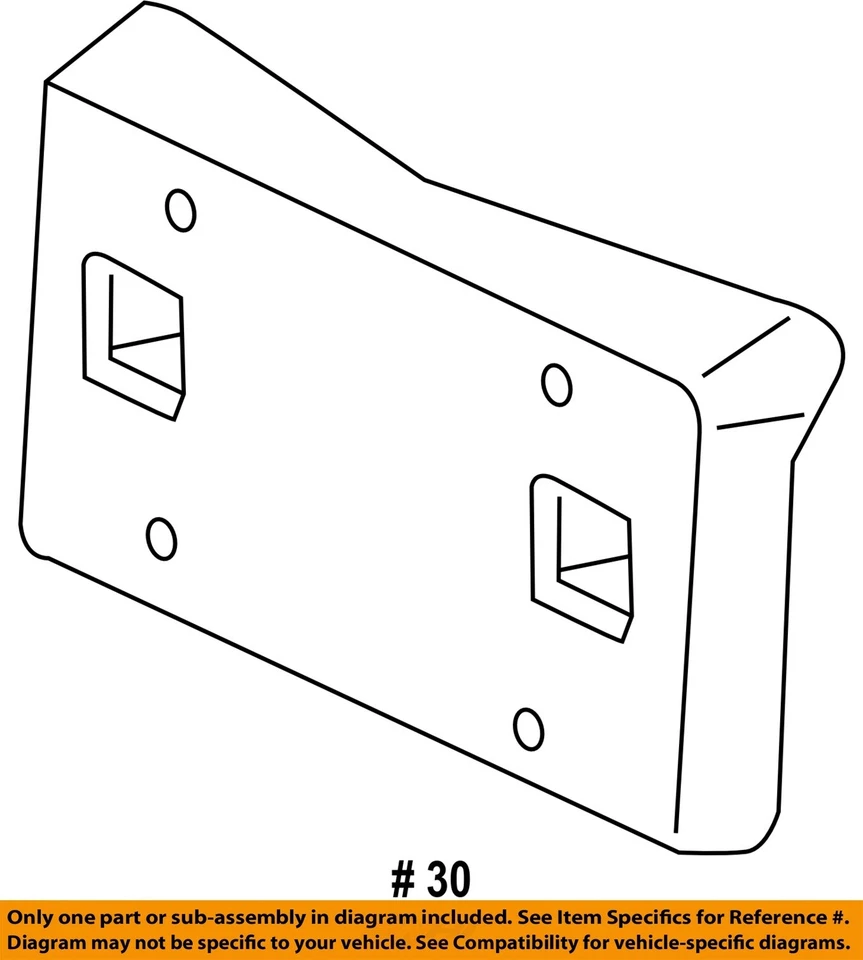 Оригинальные компоненты бампера GM 15-19 Corvette лицензионный кронштейн 23111885 - Изображение 2 из 2