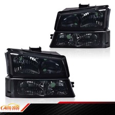 Smoked Corner Headlights Signal Bumper Lamp Fit For 03-07 Chevy Silverado
