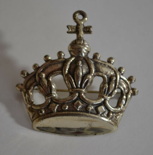 VINTAGE SOLID 925 STERLING SILVER CROWN DIADEM PI… - image 1