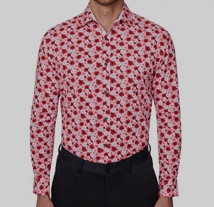 Society of Threads Men's Slim Fit Floral Dress Shirt Red Size Large Society of Threads Men's Slim Fit Floral Dress Shirt Red Size Large