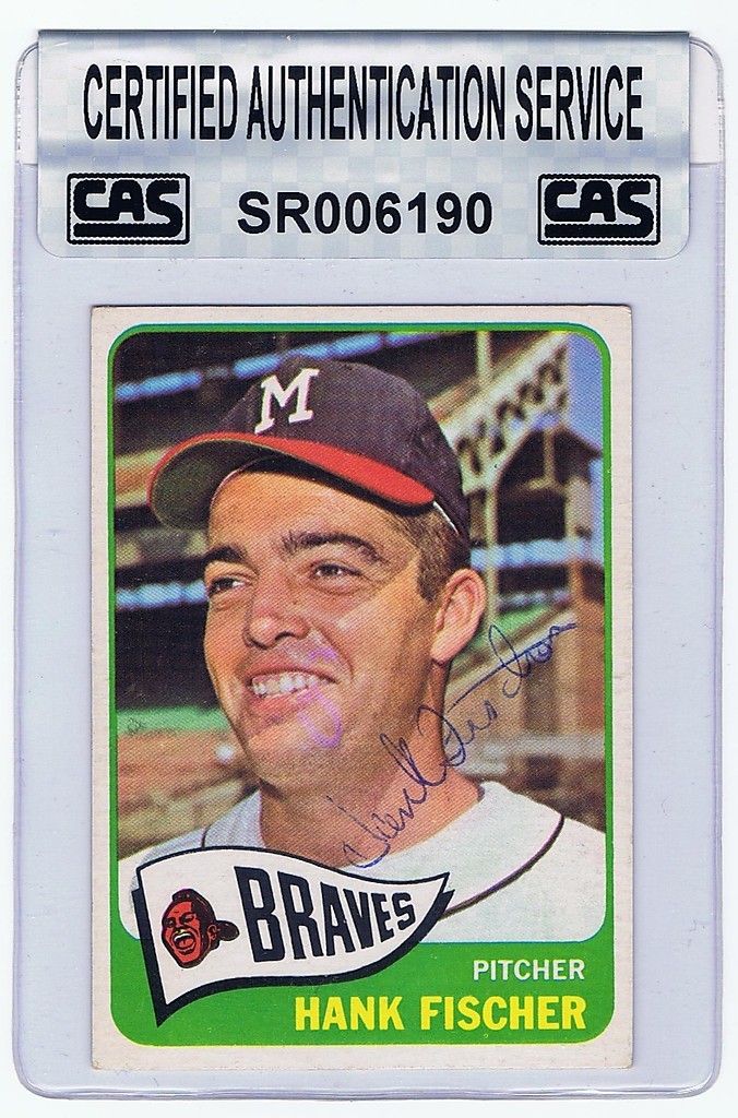 Hank Fischer Signed Autographed 1965 Topps Card MLB Milwaukee Braves