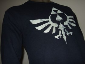 New Men's Blue Sm The Legend Of Zelda Triforce NES Crew Neck Sweater Sweatshirt