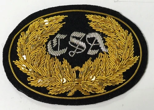 CIVIL WAR CONFEDERATE OFFICER C.S.A IN WREATH HAT CAP KEPI INSIGNIA-LARGE