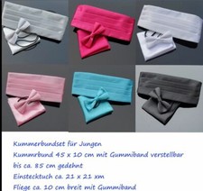 Boys Cummerbund Bow Tie Shawl Necktie Pocket Square Set Polyester