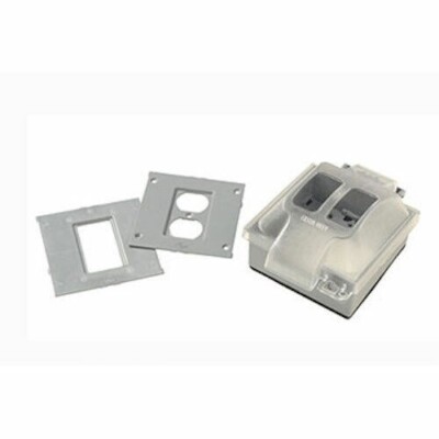 (1) WIUC21FRED DOUBLE-GANG EXTRA-DUTY  WEATHERPROOF COVER FROSTED PLASTIC