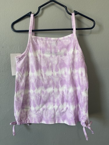 OshKosh B'Gosh Kids Girls Cinched Hem Bows Sleeveless Tie Dye Tank Top Lilac 4 - Picture 5 of 6