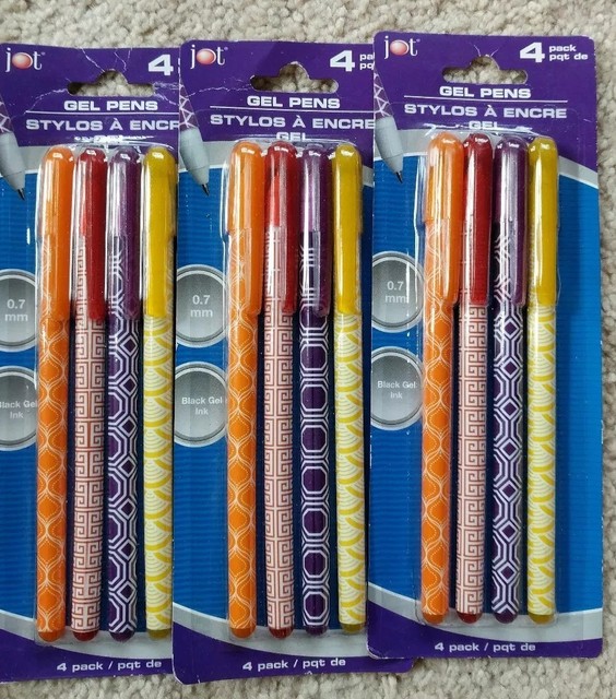 Jot Gel Pens 0.7 mm black gel ink 4 pack lot of (3) eBay