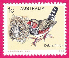 SELLO DE PINZÓN CEBRA 1979 AUSTRALIA NIDO DE PÁJARO ÚNICO VIDA SILVESTRE NATURALEZA FRANQUEO MNH