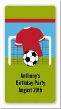 Sports Theme Soccer Custom Birthday Party Rectangle Stickers - 2oz Bottle