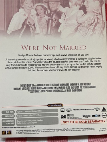 Marilyn Monroe The Collection Vol 1 DVD 7 Disc Box Set PG - Region 2 NIAGRA, BUS - Bild 23 von 24