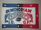 Vintage Odd Fellows in Memoriam I.O.O.F / F.L.T. Parade Flag Lodge Cotton - NOS
