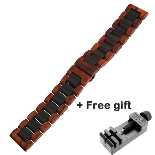 Holz Uhrenarmband 20mm 22mm Holz Armband Ersatz Brown Schwarz Armbanduhr Neu