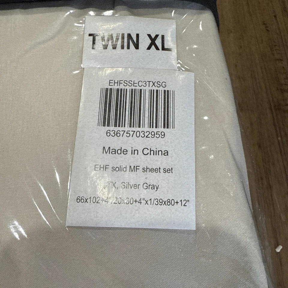 Juego de sábanas East End Home Twin XL gris plata Foto 3 de 3