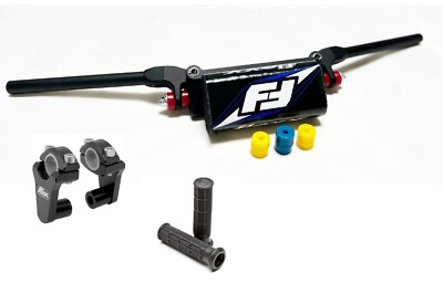Fasst Flexx 15 Quad Low Handlebars Bars Blue Rox 2'' Riser Grips Raptor 660 700