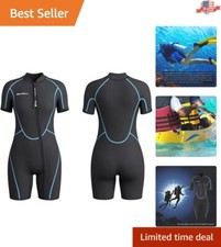 Unisex 3mm Shorty Wetsuit - Front Zip Diving Suit for Snorkeling  Kayaking
