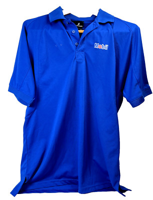 Aramark Mobil Polo Shirt Men s Size Small Blue Embroided Short Sleeve Gas