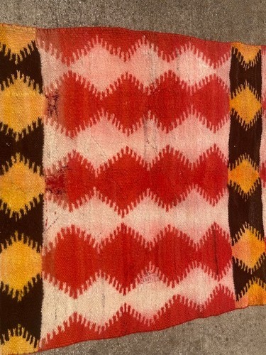 NAVAJO TRANSITIONAL WEARING BLANKET HOMESPUN CHURRO 40" x 62" NOT RUG 99 CENTS - Picture 4 of 21