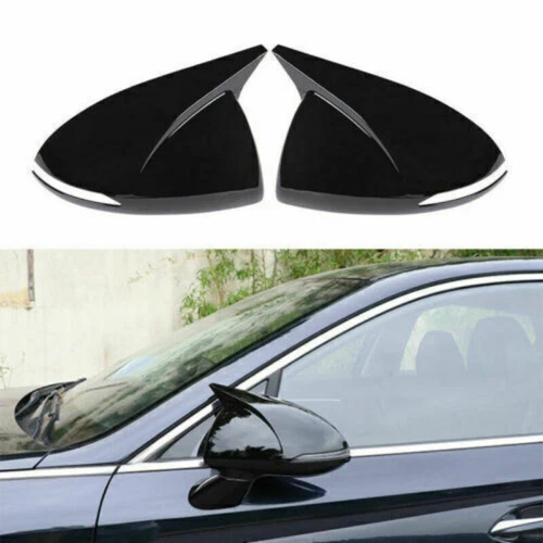 Glossy Black Rear View Side Mirror Cover Trim Caps for Hyundai Sonata 2020-2023
