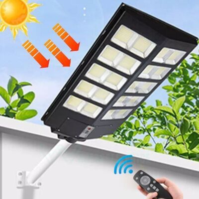 2kW Watts Solar Street Light Commercial Outdoor Security Road Lamp+Pole+Remote