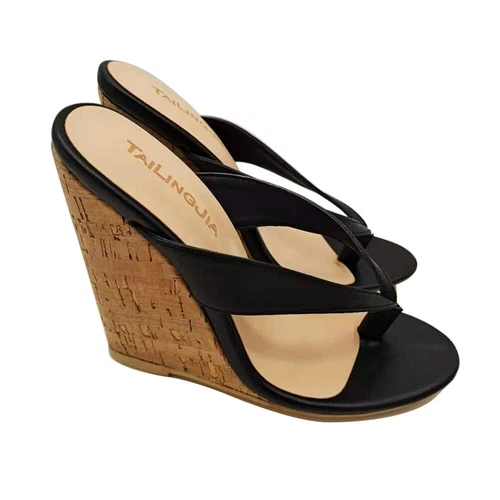 Roman Women Slip Sandals Wedges Flip Flop Pumps Open Toe High Heels Ladies Shoes - Picture 6 of 17