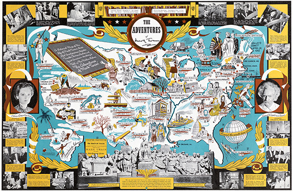 The Adventures Of Mark Twain - 1944 - United States Pictorial Map Poster