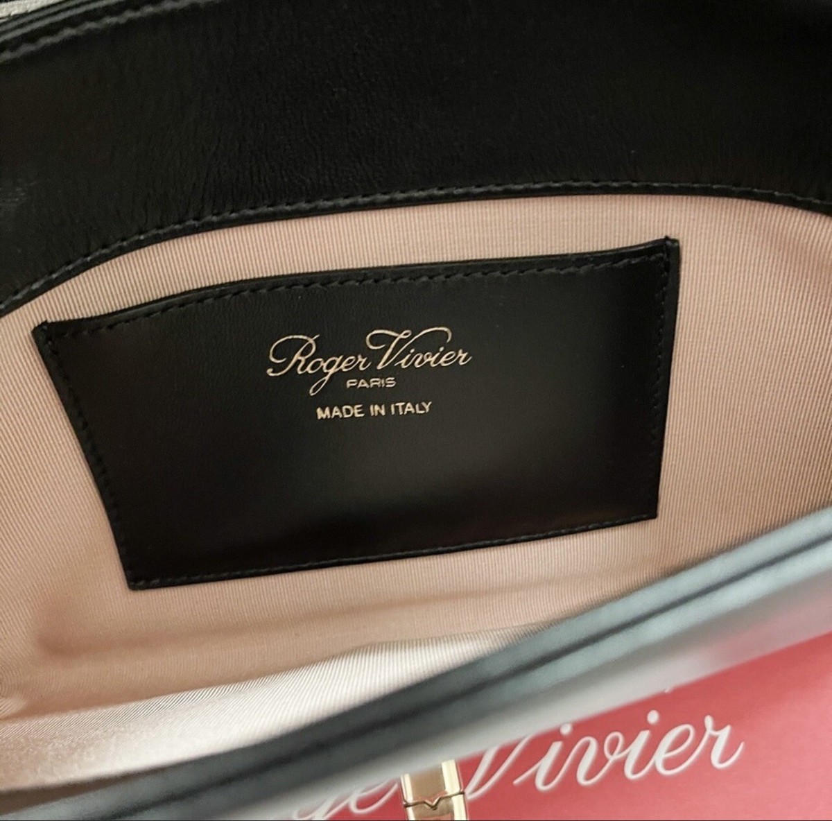 Roger Vivier Miss Vivier Crystal Embellished Strass Black Leather