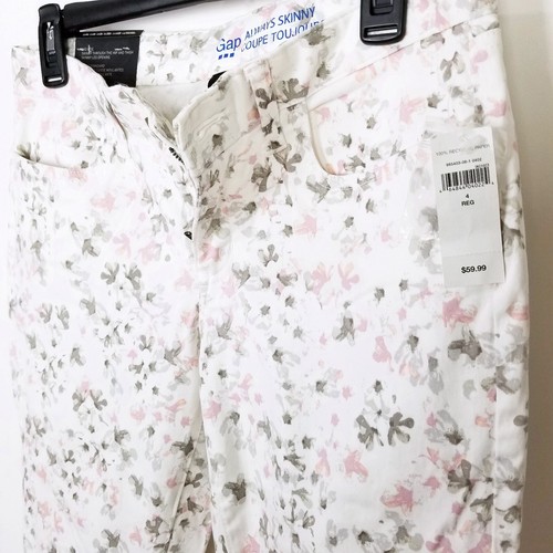 Gap Size 4R Damenjeanshose Always Skinny Coupe weiß Blumenmuster - Bild 3 von 10