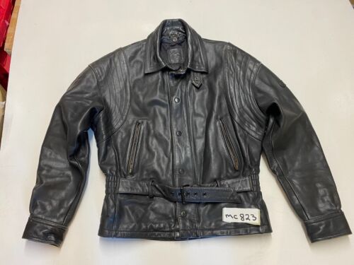 Hein Gericke vintage leather motorcycle jacket label S armpit/armarmpit 55.9 cm - Picture 1 of 7