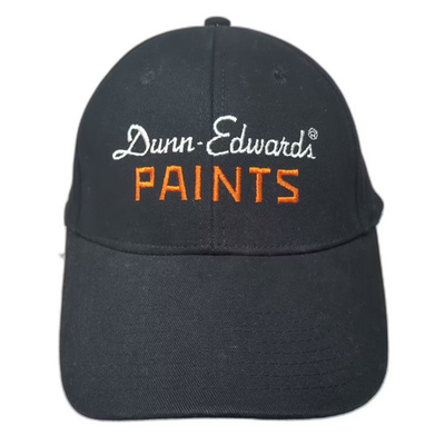 #ad Dunn Edwards Baseball Cap Black Orange Hat Strapback OS Embroidered Logo Promo $20.00