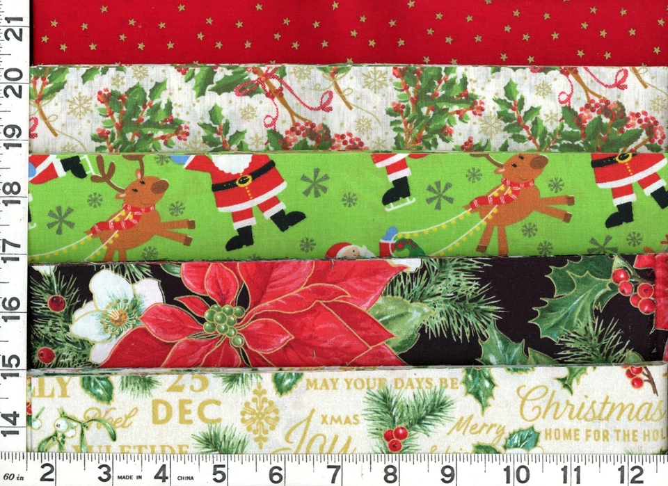 Rollo de gelatina brillante de Navidad 40-2 1/2" tiras acolchado tela de costura Foto 2 de 3