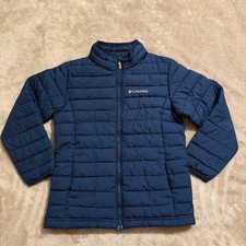 Columbia Youth Navy Blue Omni-Heat Puffer Jacket Size Small 8 WB0015 Full Zip