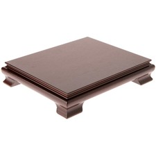 Plymor Walnut Rectangle Wood Veneer Footed Display Base 10.625"W x 8.625"D x 2"H