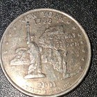 2001-D New York State Quarter mint die errors making it gold and black and gray  — photo 2