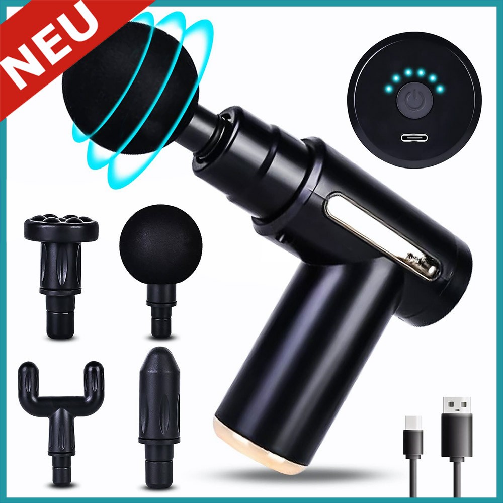 Mini Massagepistole Muskel Massagegerät Tragbar Muscle Percussion Massagerät DE
