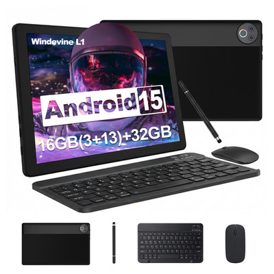 2026 10 Zoll IPS Android 15 Tablet 16(3+13)GB RAM 32 GB ROM Wi-Fi 6 ＆ Bluetooth
