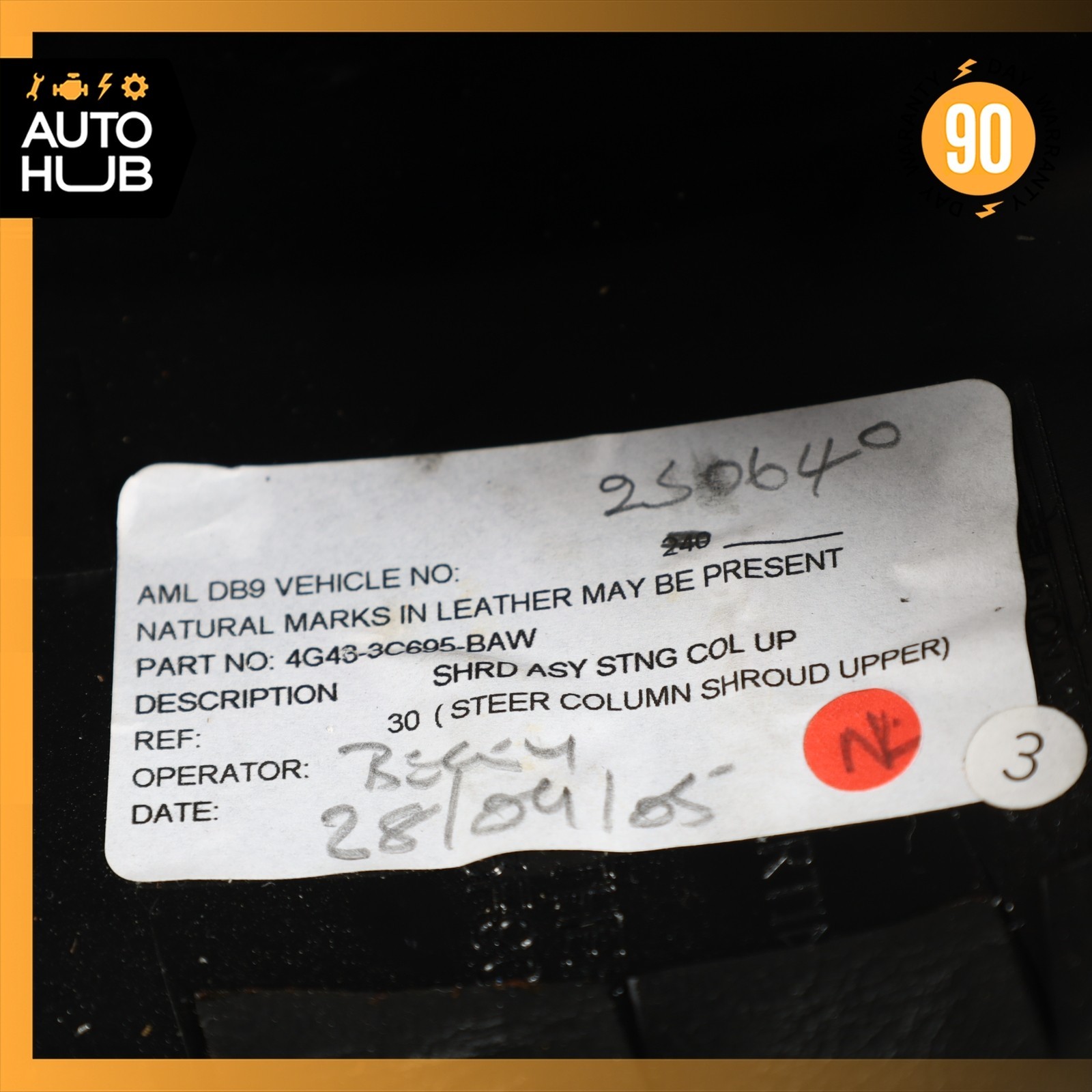 05-08 Aston Martin DB9 Upper & Lower Steering Column Trim Shroud Cover OEM 34k
