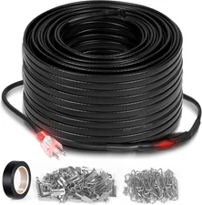 160FT Heat Tape for Water Pipes, -40°F Deicing Heating Cable,Thermostat Wire, Fr