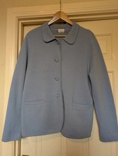 Eastex Merino Wool Cornflower Blue Cardigan Size UK 18