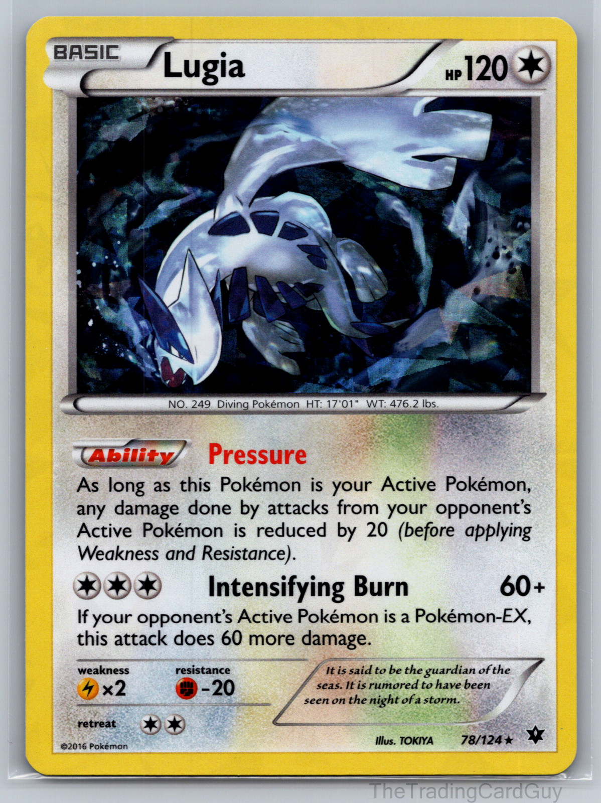 Lugia 78/124 Fates Cracked Ice Holo Fates Collide 2016 Pokemon TCG NM