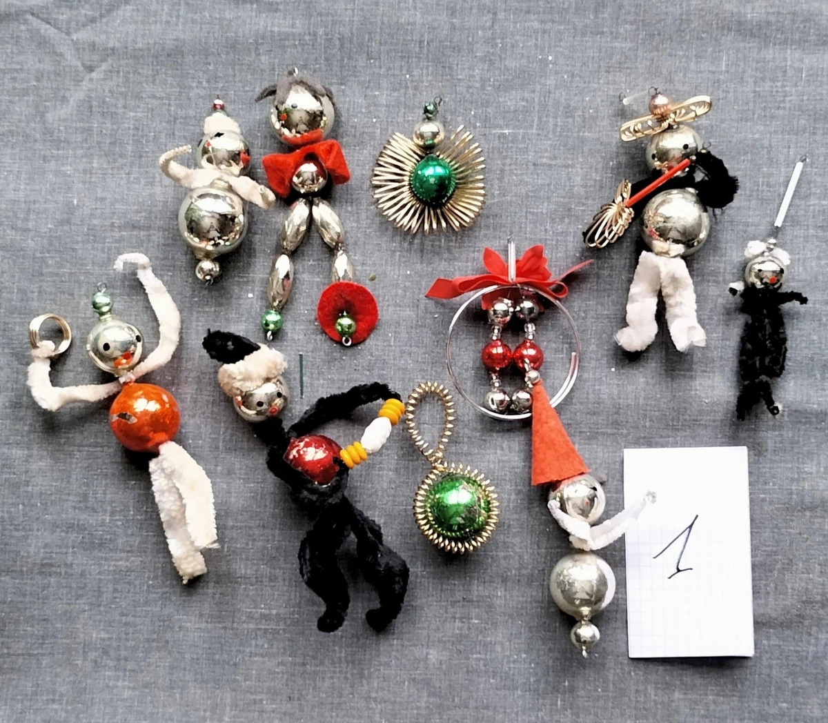 Lot De Personnages Anciens - Décoration De Sapin De Noël Vintage