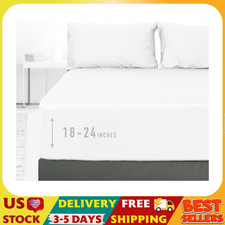 Queen Fitted Sheet, 1-Piece Extra Deep Pocket Fitted Bottom Sheet 22", 100 Cott