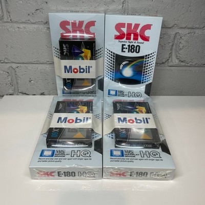 SKC E-180 HQ Maxplay Grade 4x VHS blank video tapes & 3x Cassette tapes - New